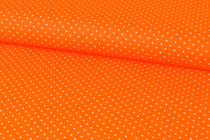 Baumwolle Punkte Orange/Weiß