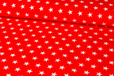 Baumwolle Sterne Rot/Weiß