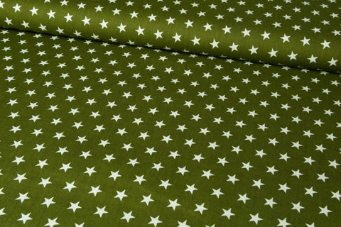 Baumwolle Sterne Grün/Weiß