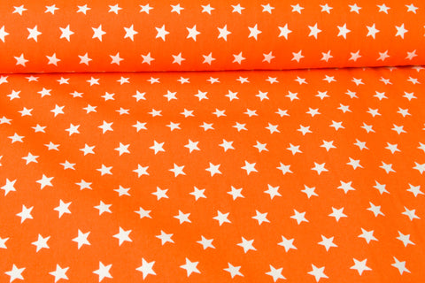 Baumwolle Sterne Orange/Weiß