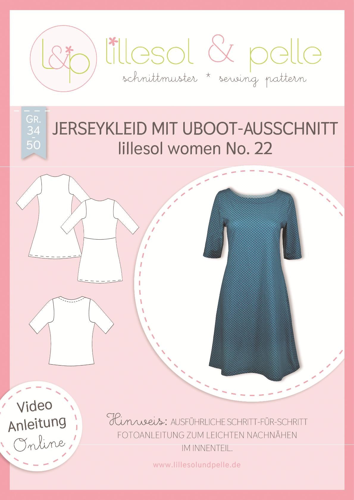 lillesol & pelle Jerseykleid mit UBoot-Ausschnitt No.22